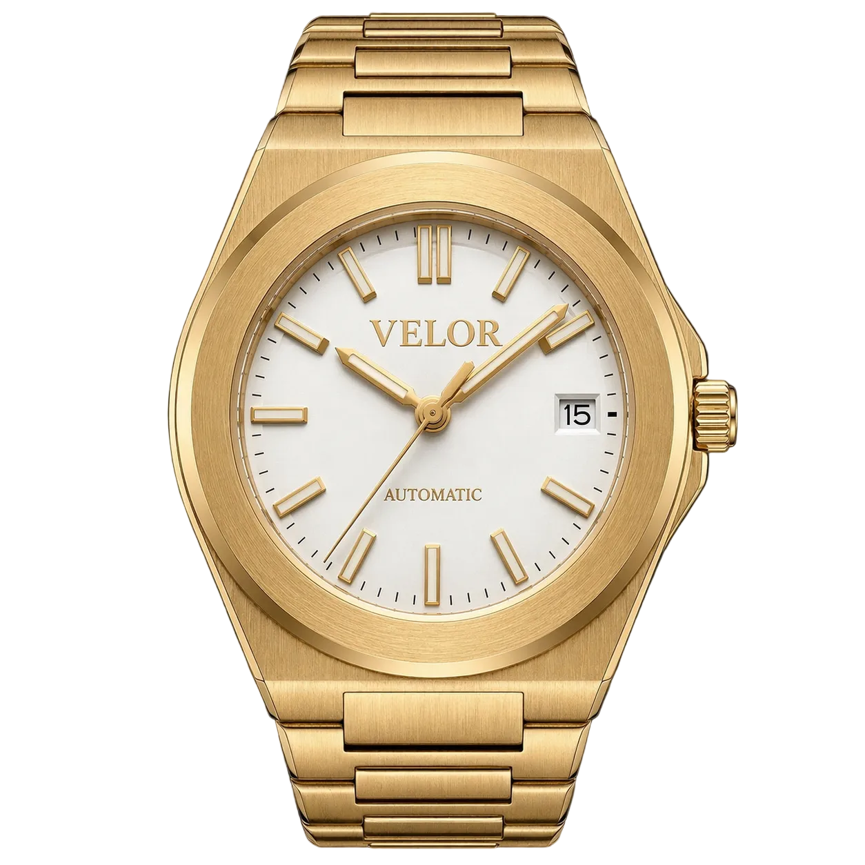 Velior Octa Steel Gold White Dial