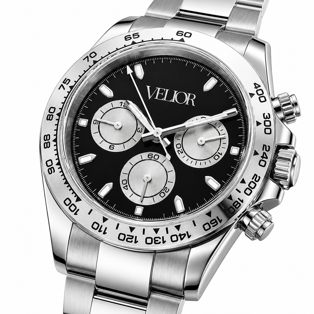 Velior Chronis Silver Black Dial