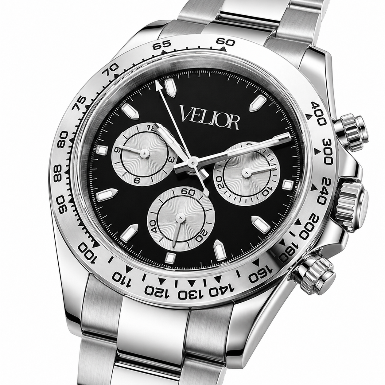 Velior Chronis Silver Black Dial