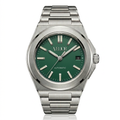 Velior Octa Silver Steel Green Dial