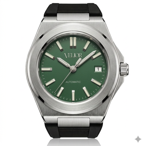 Velior Octa Silver Green Dial