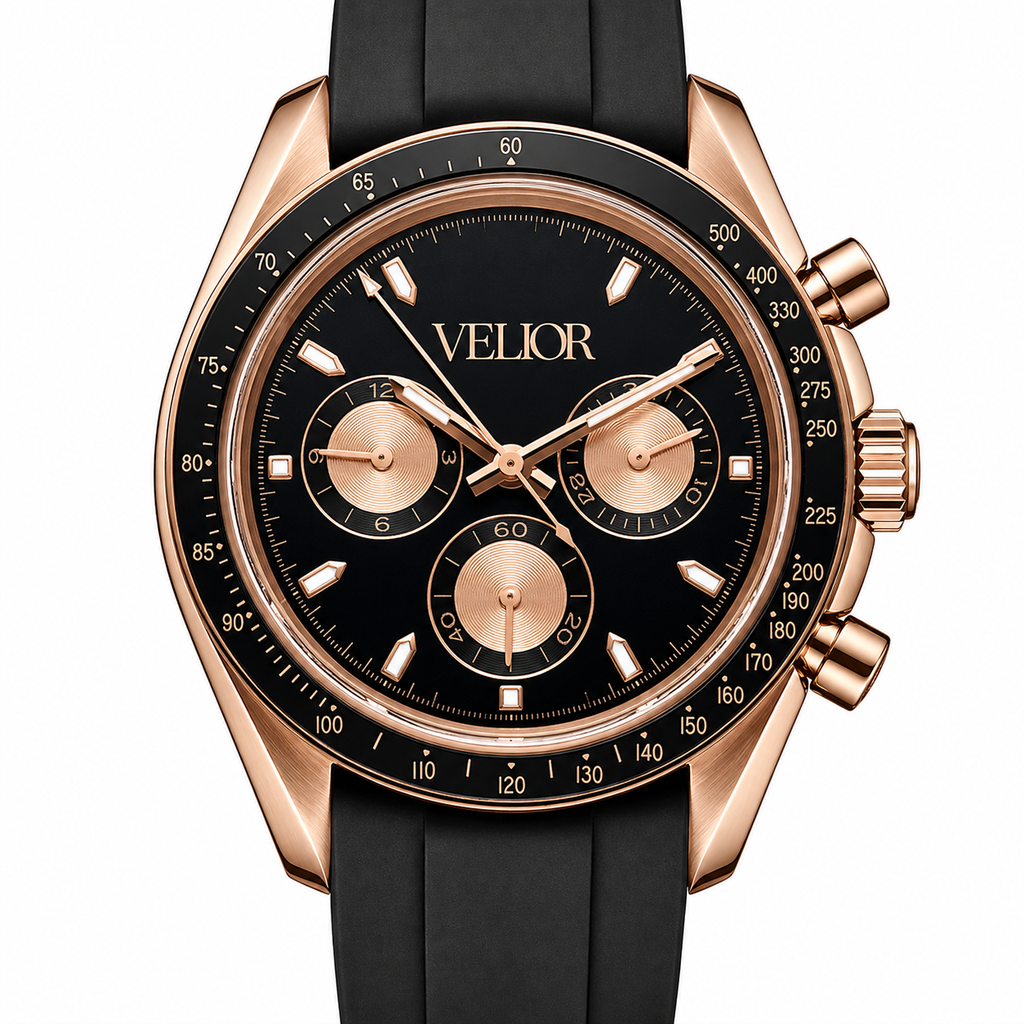 Velior Chronis Rose Gold Black Dial