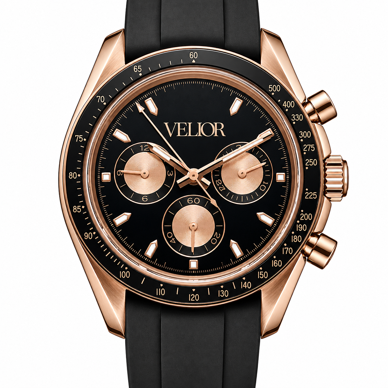 Velior Chronis Rose Gold Black Dial