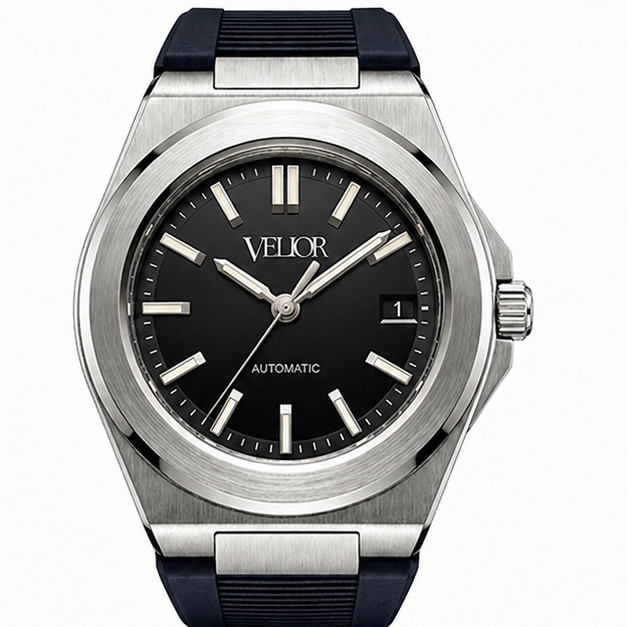 Velior Octa Silver Black Dial