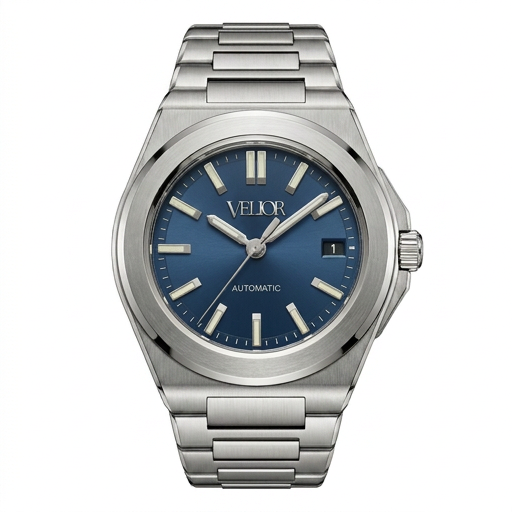 Velior Octa Silver Steel Blue Dial