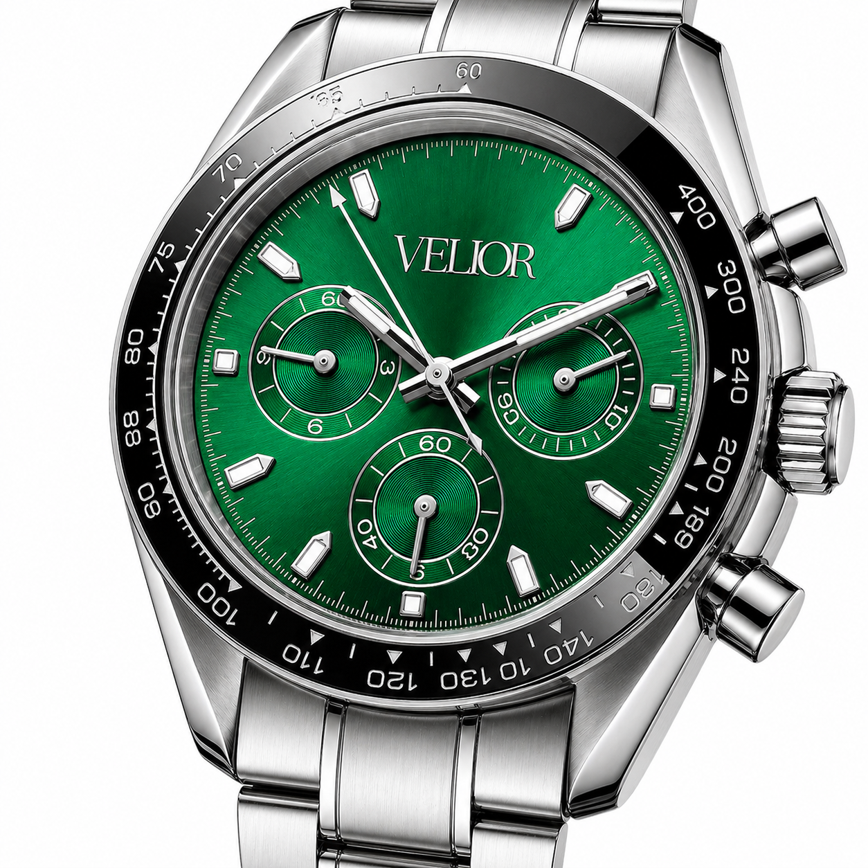 Velior Chronis Silver Green Dial