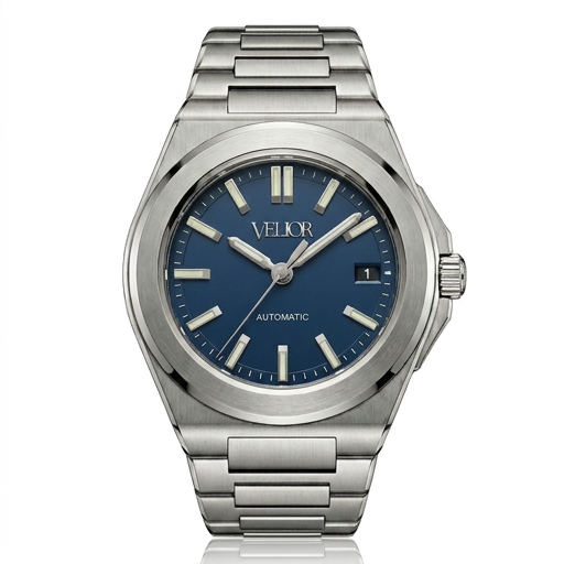 Velior Octa Silver Steel Deep Blue Dial