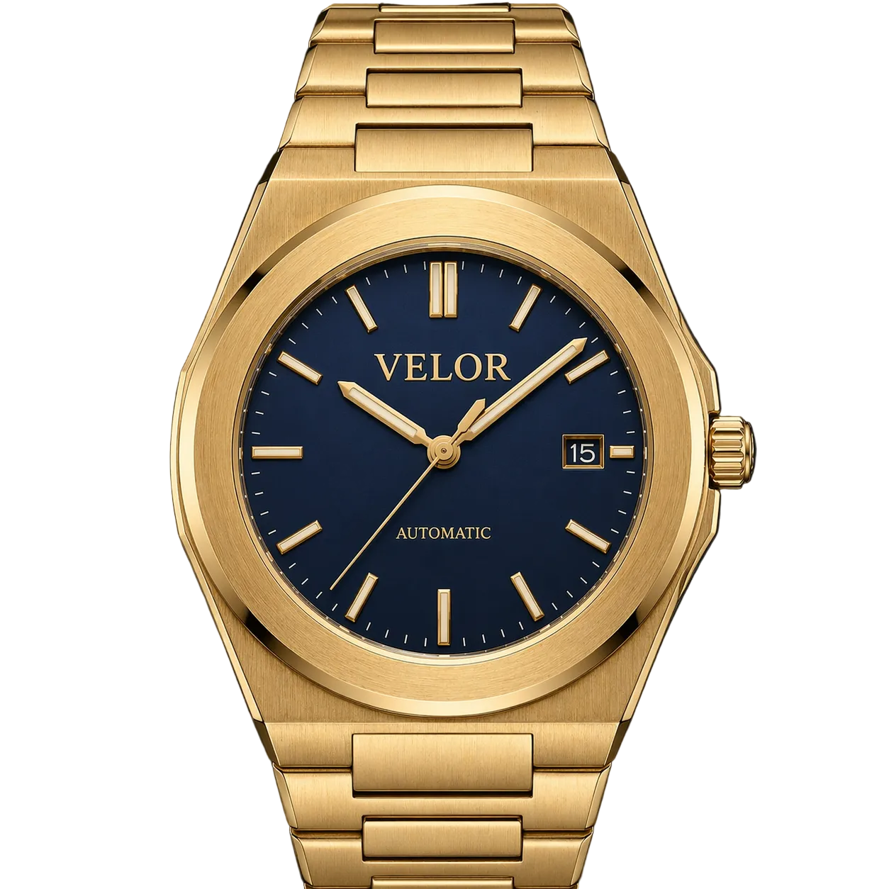 Velior Octa Steel Gold Blue Dial