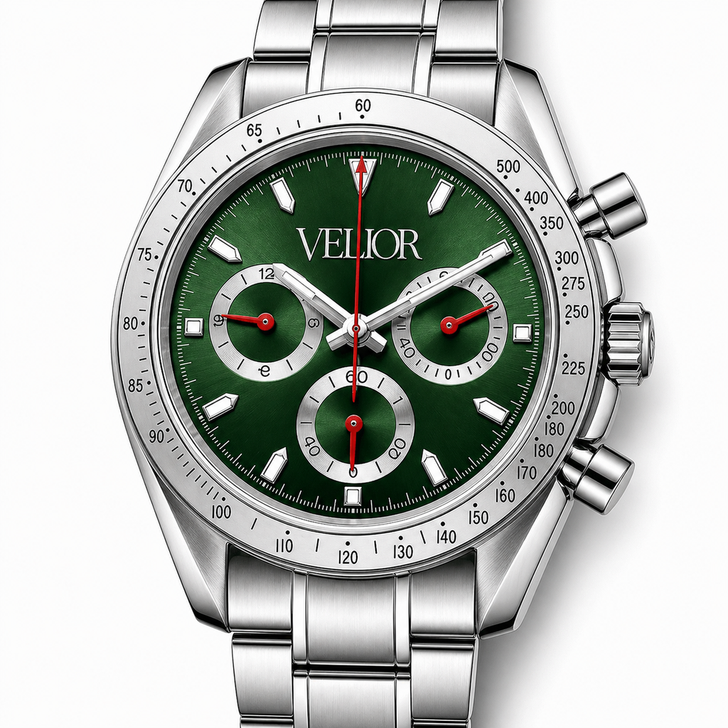 Velior Chronis Silver Green Dial