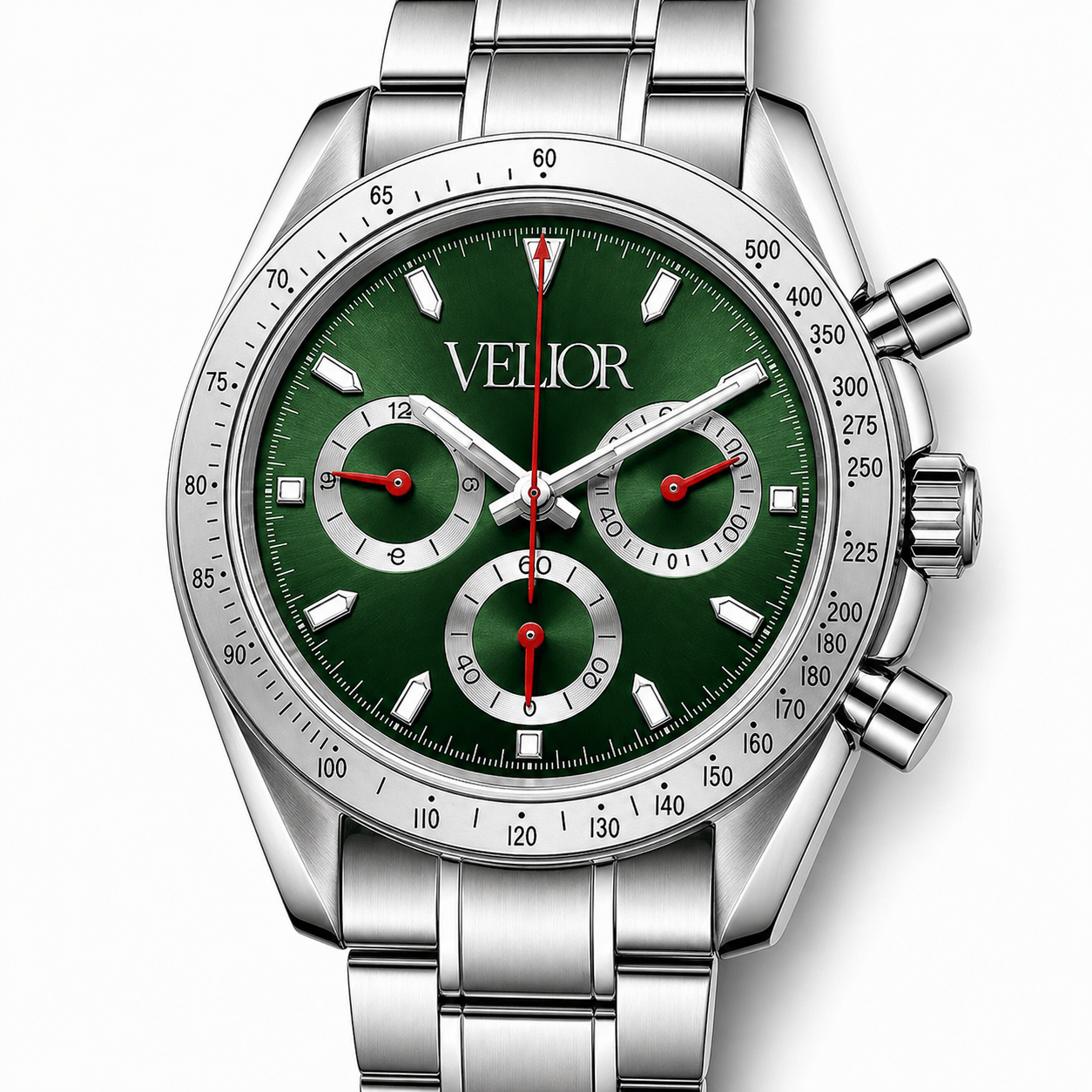 Velior Chronis Silver Green Dial