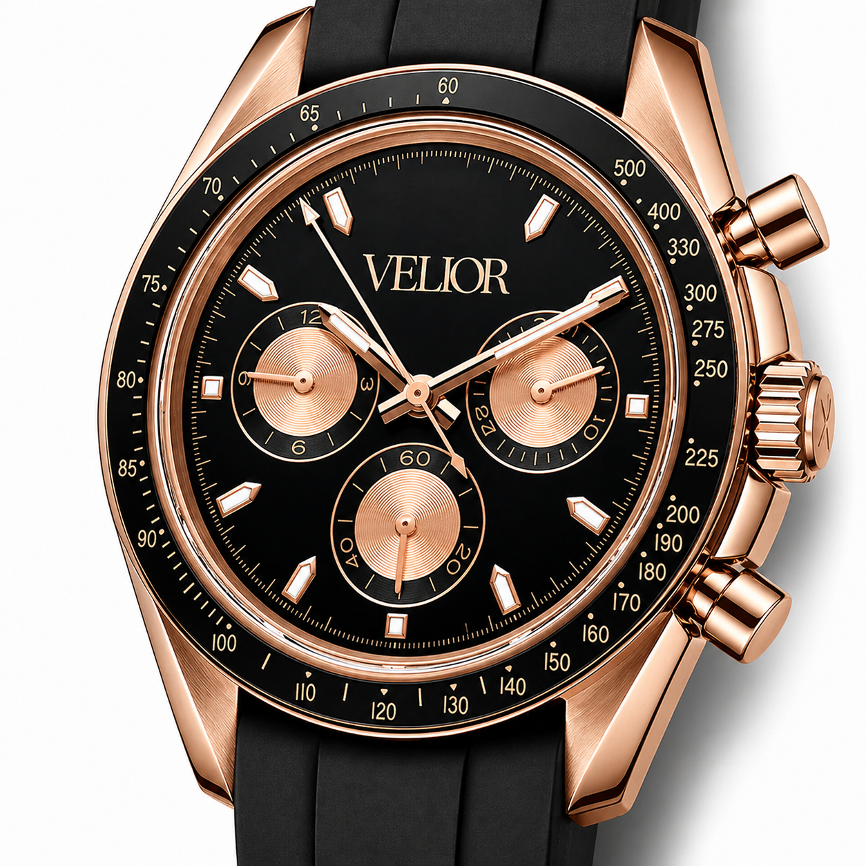 Velior Chronis Rose Gold Black Dial