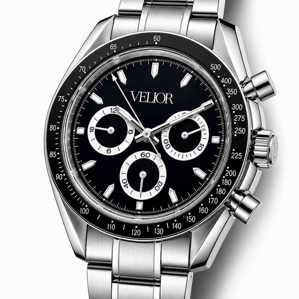 Velior Chronis Silver Black Dial