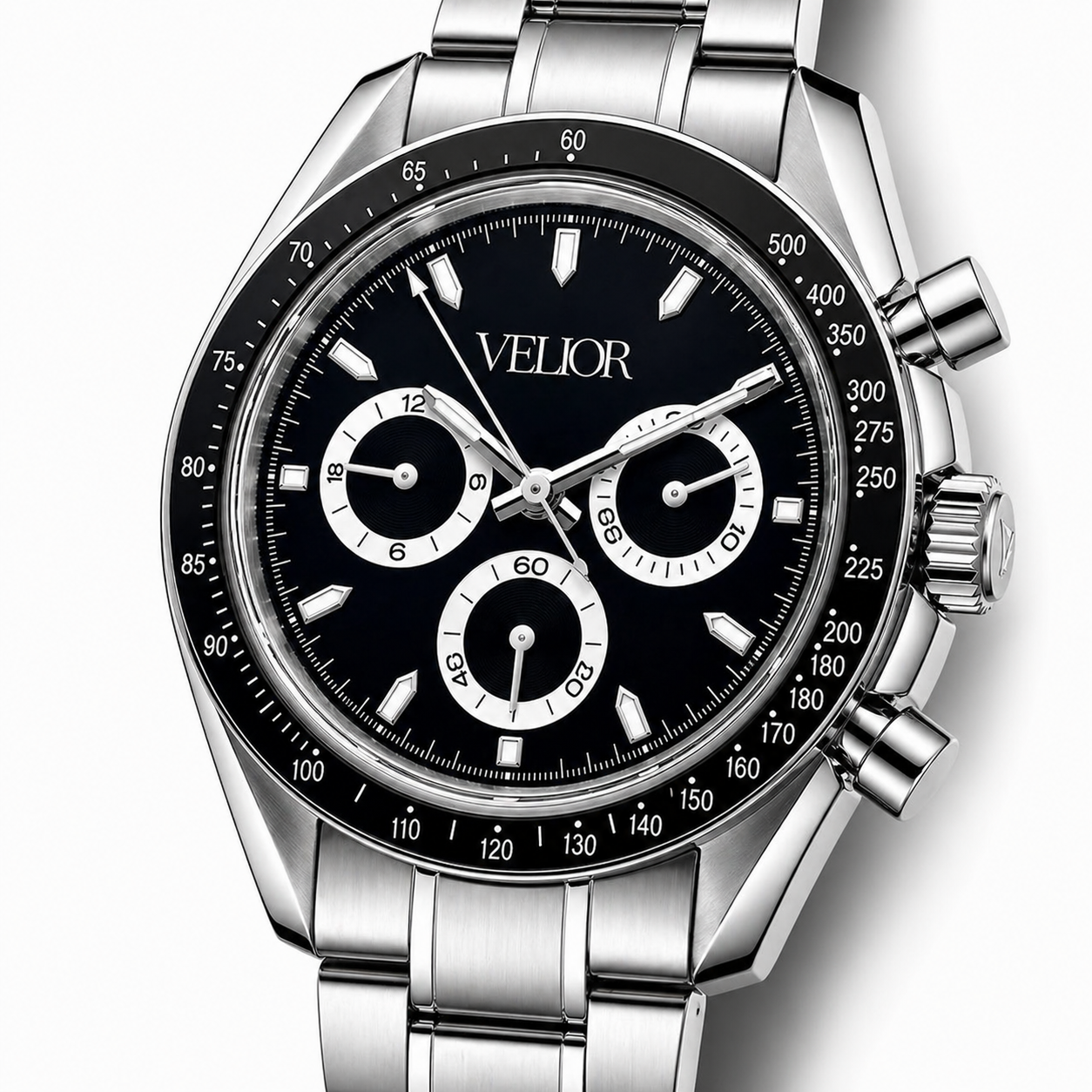 Velior Chronis Silver Black Dial