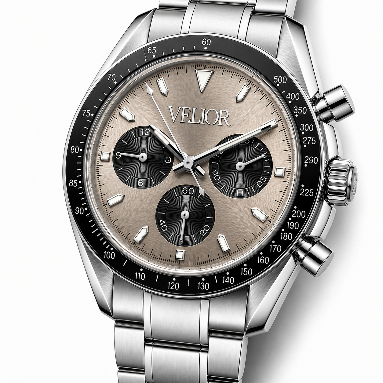 Velior Chronis Silver Champagne Dial