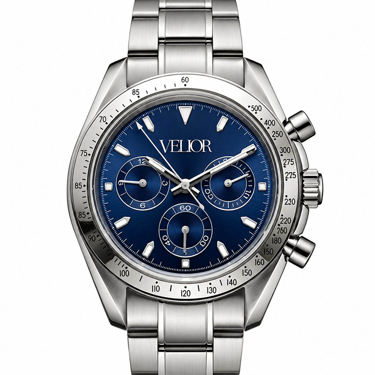 Velior Chronis Silver Deep Blue Dial