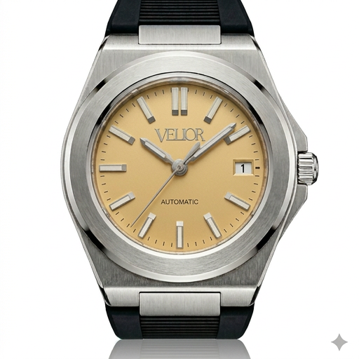 Velior Octa Silver Yellow Dial