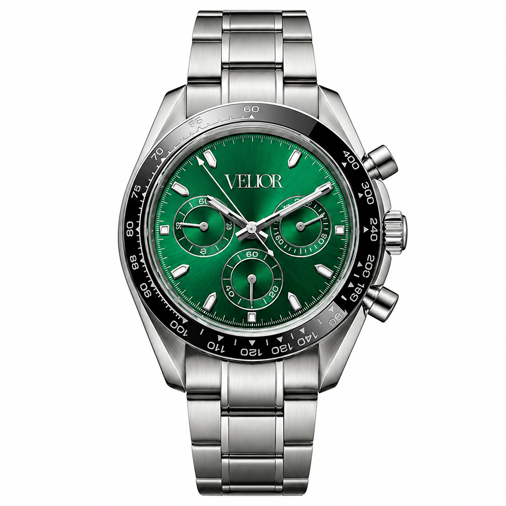 Velior Chronis Silver Green Dial