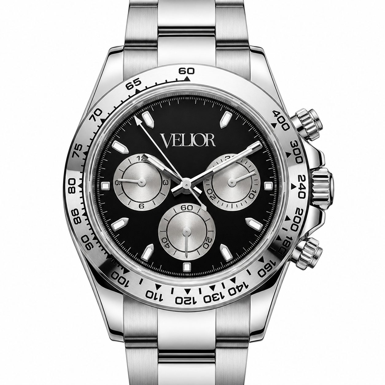 Velior Chronis Silver Black Dial