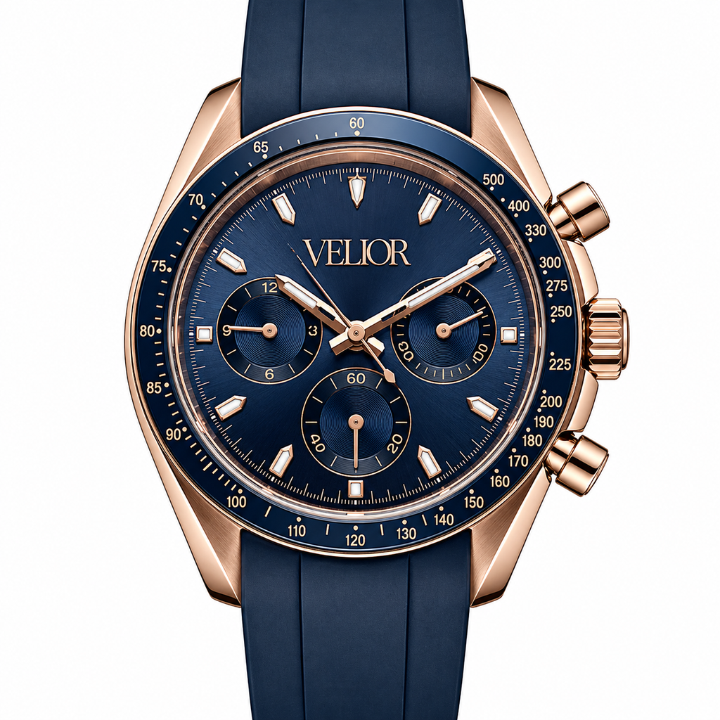 Velior Chronis Rosé Gold Blue Dial