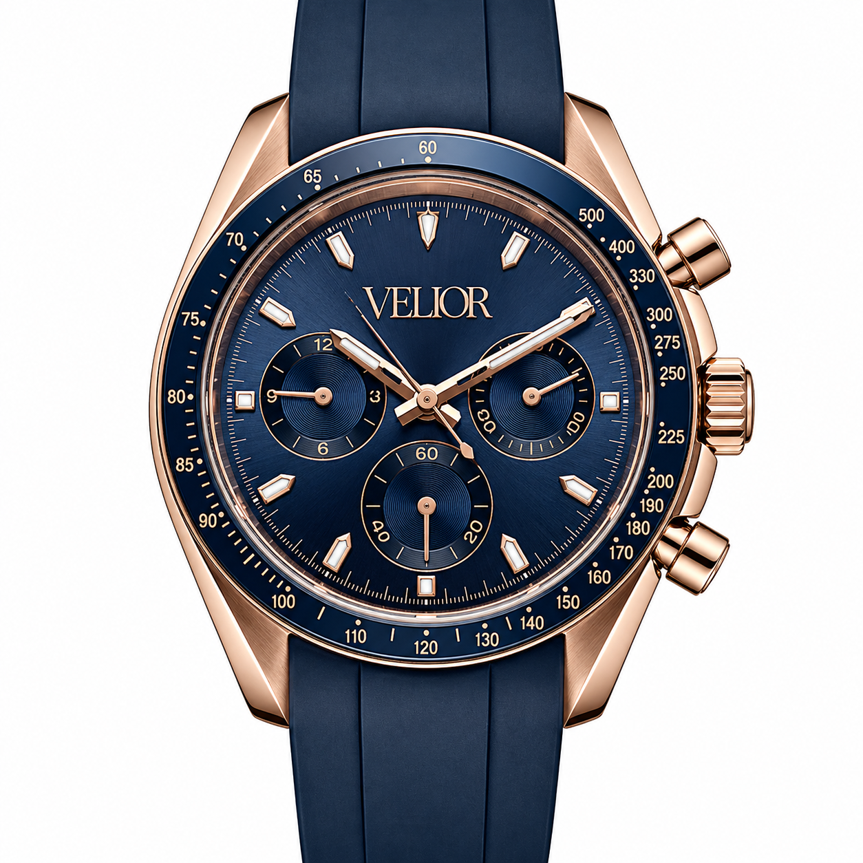 Velior Chronis Rose Gold Blue Dial