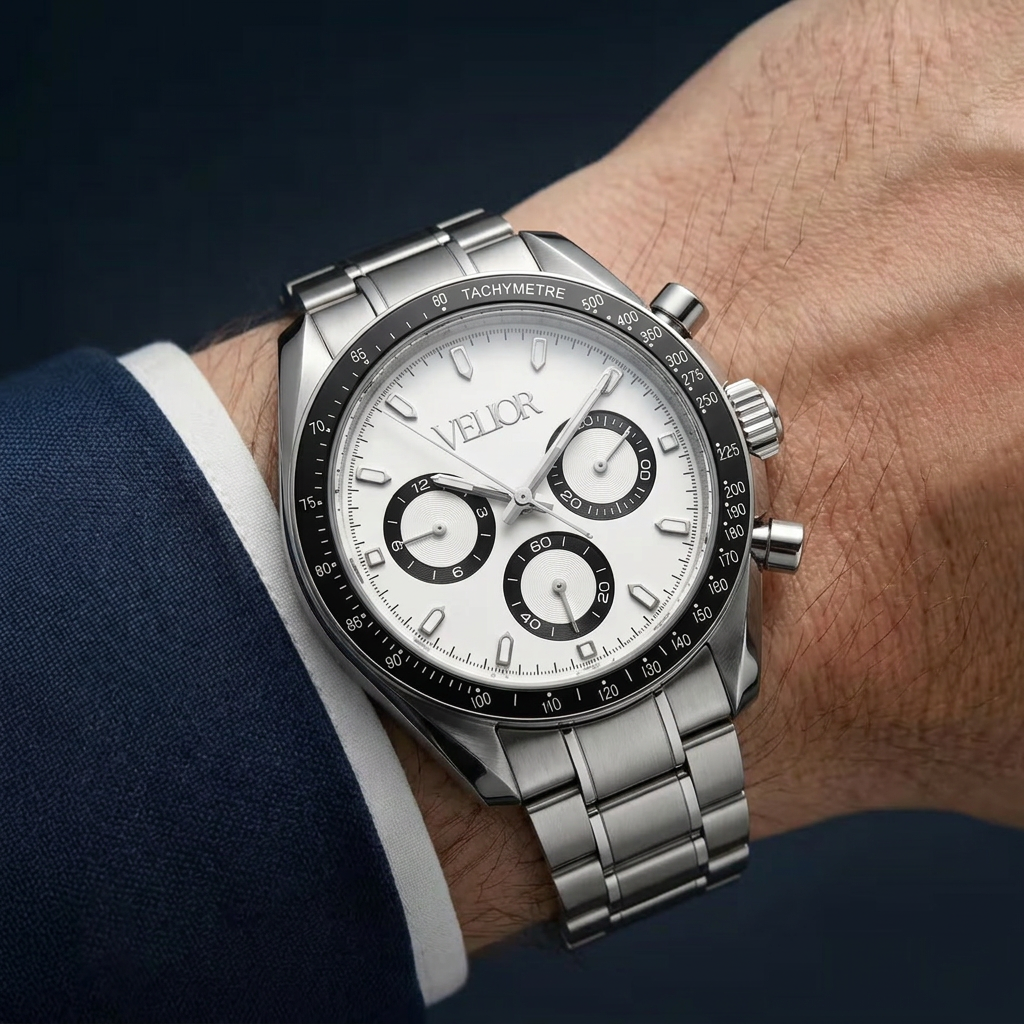 Velior Chronis Silver Panda Dial