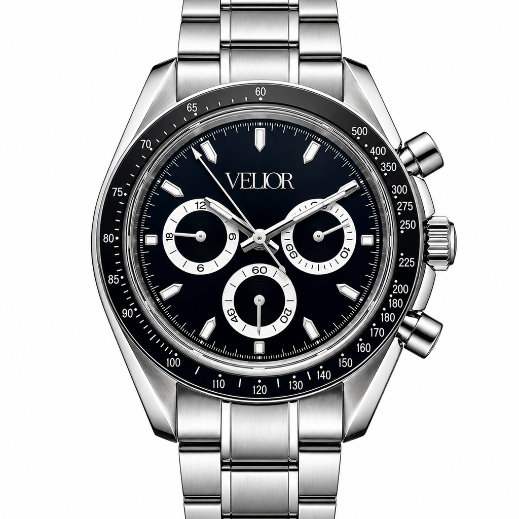 Velior Chronis Silver Black Dial