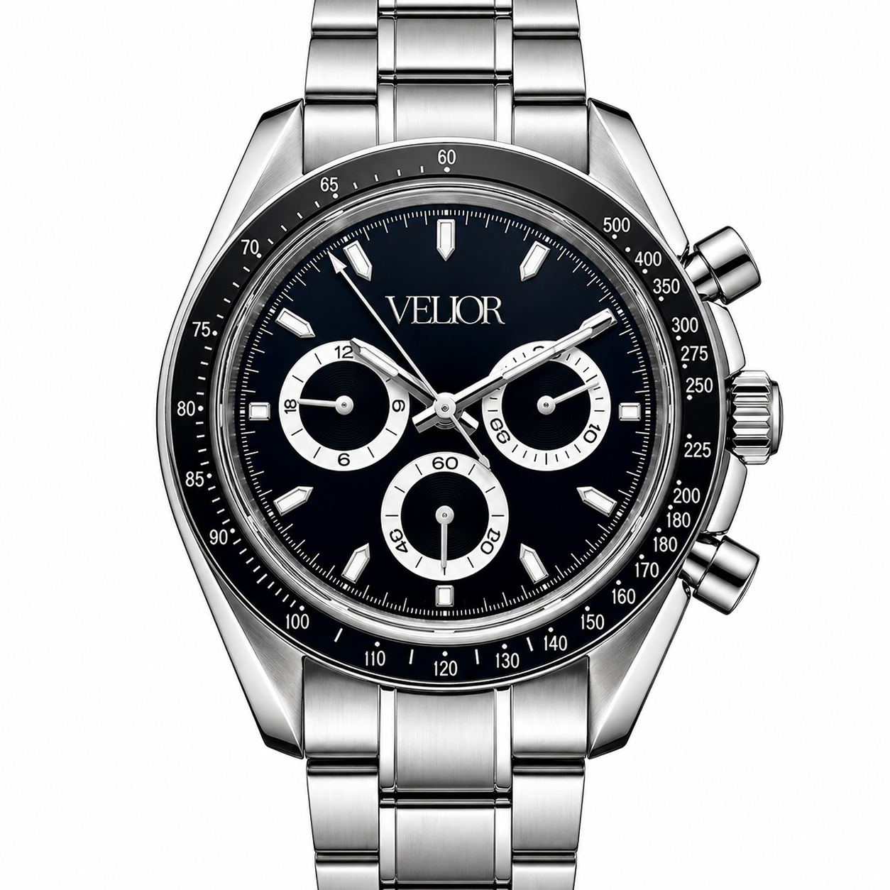Velior Chronis Silver Black Dial