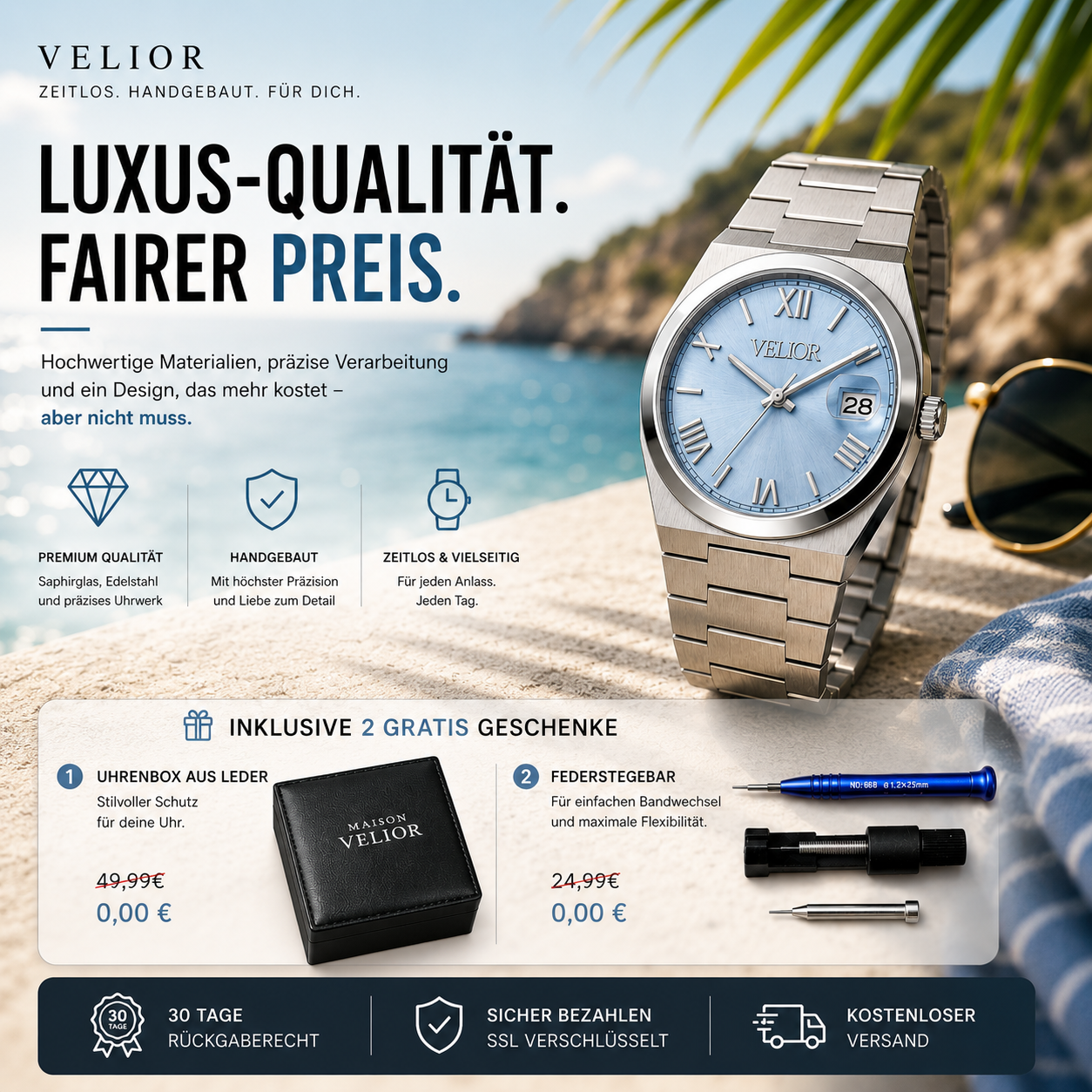 Velior Nautique Blue Dial