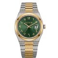 Velior Nautique Gold Silver Two Tone Arabic Green Dial