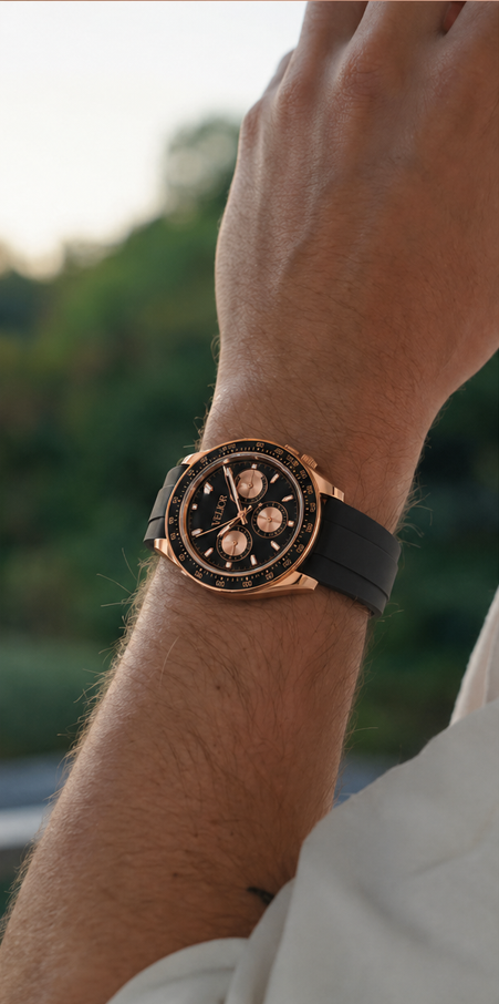 Velior Chronis Rose Gold Black Dial