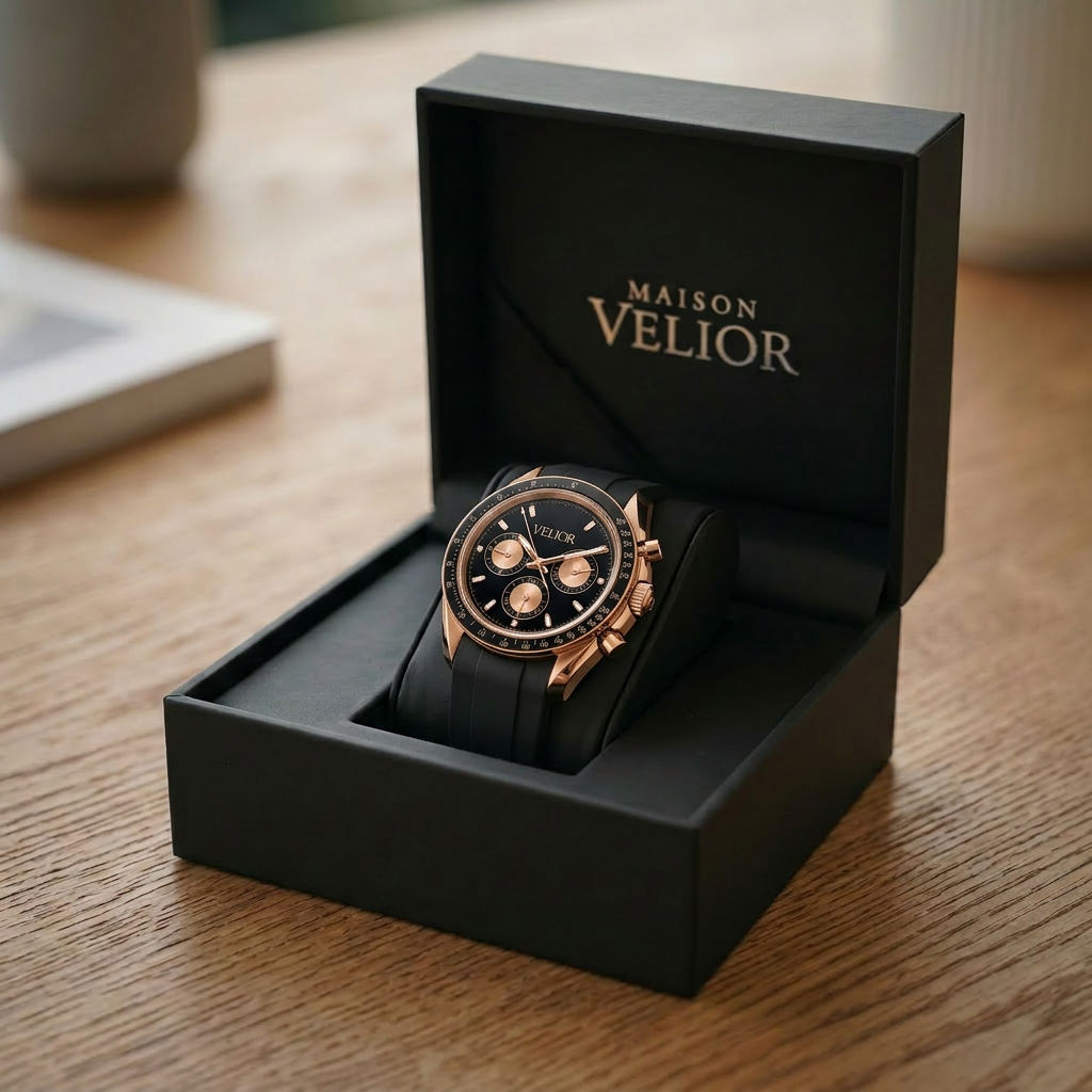 Velior Chronis Rose Gold Black Dial
