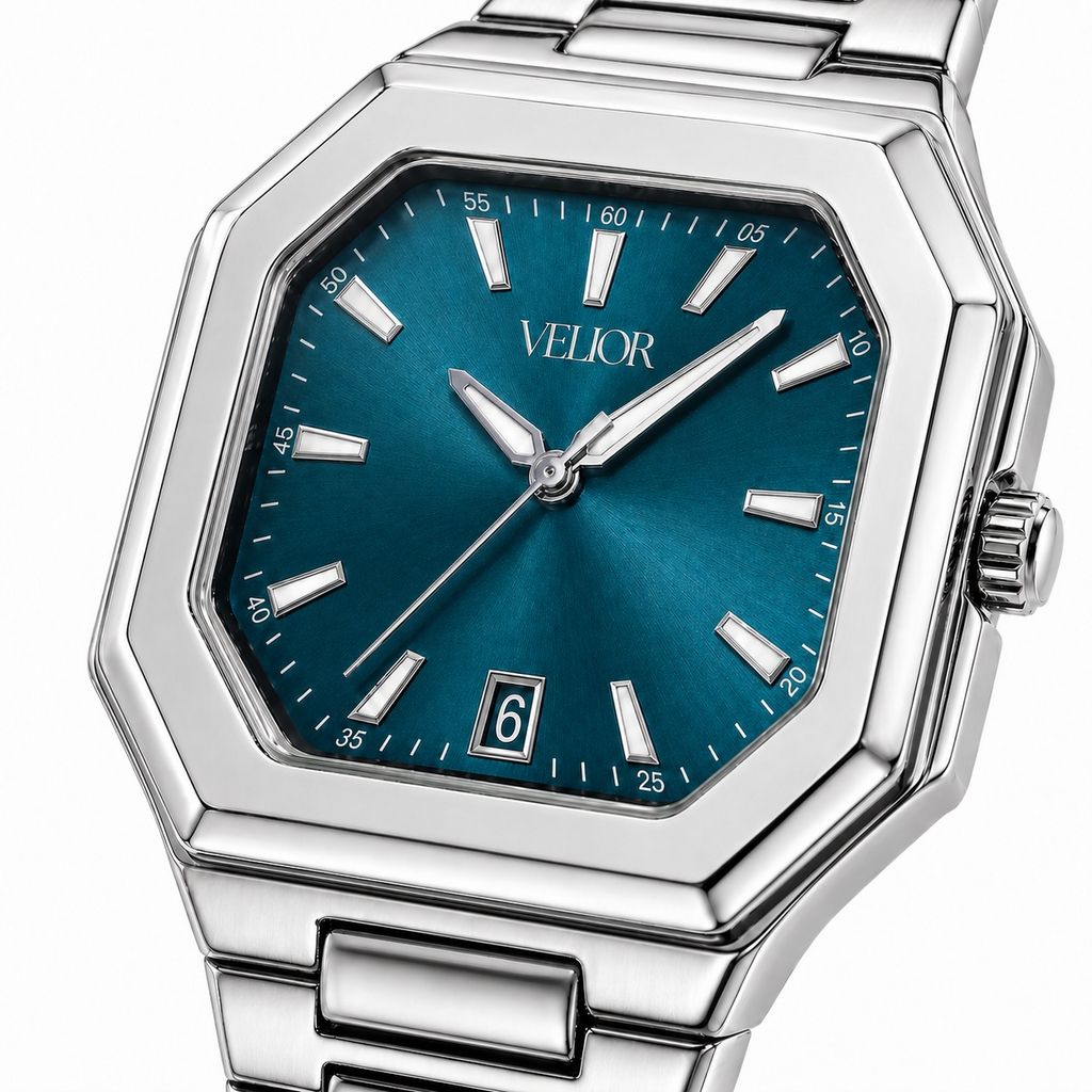 Velior Carré Silver Blue Dial