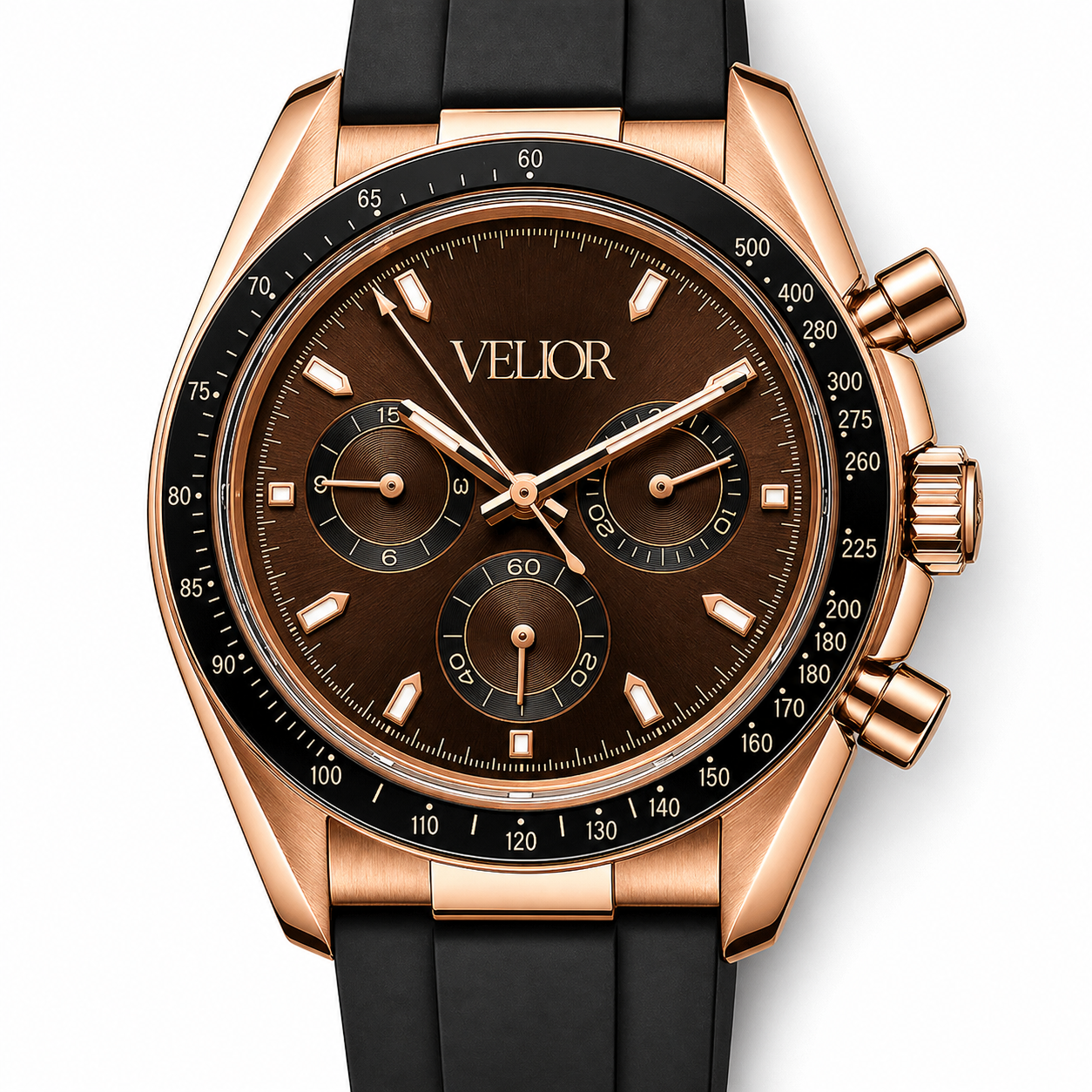 Velior Chronis Rose Gold Brown Dial