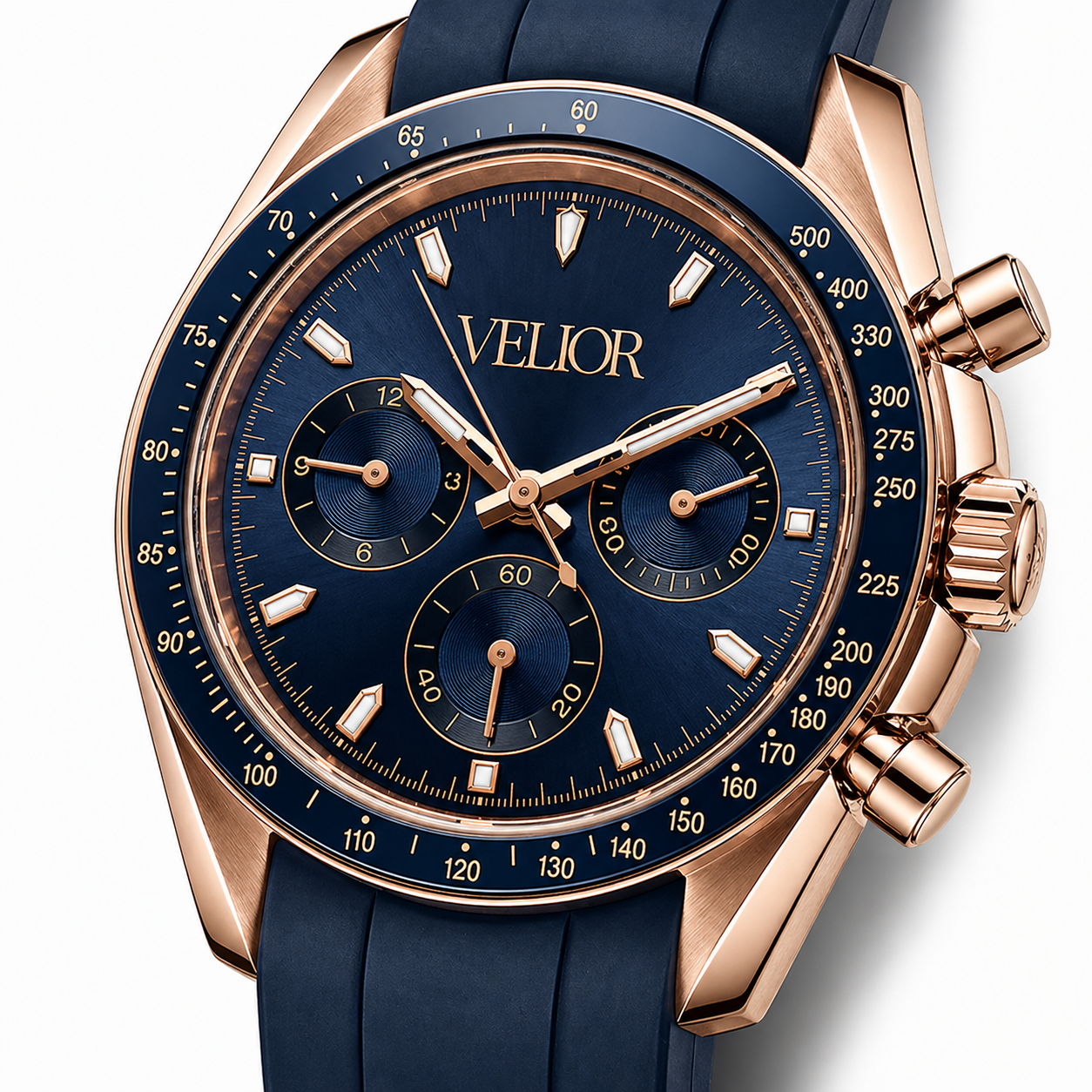 Velior Chronis Rose Gold Blue Dial